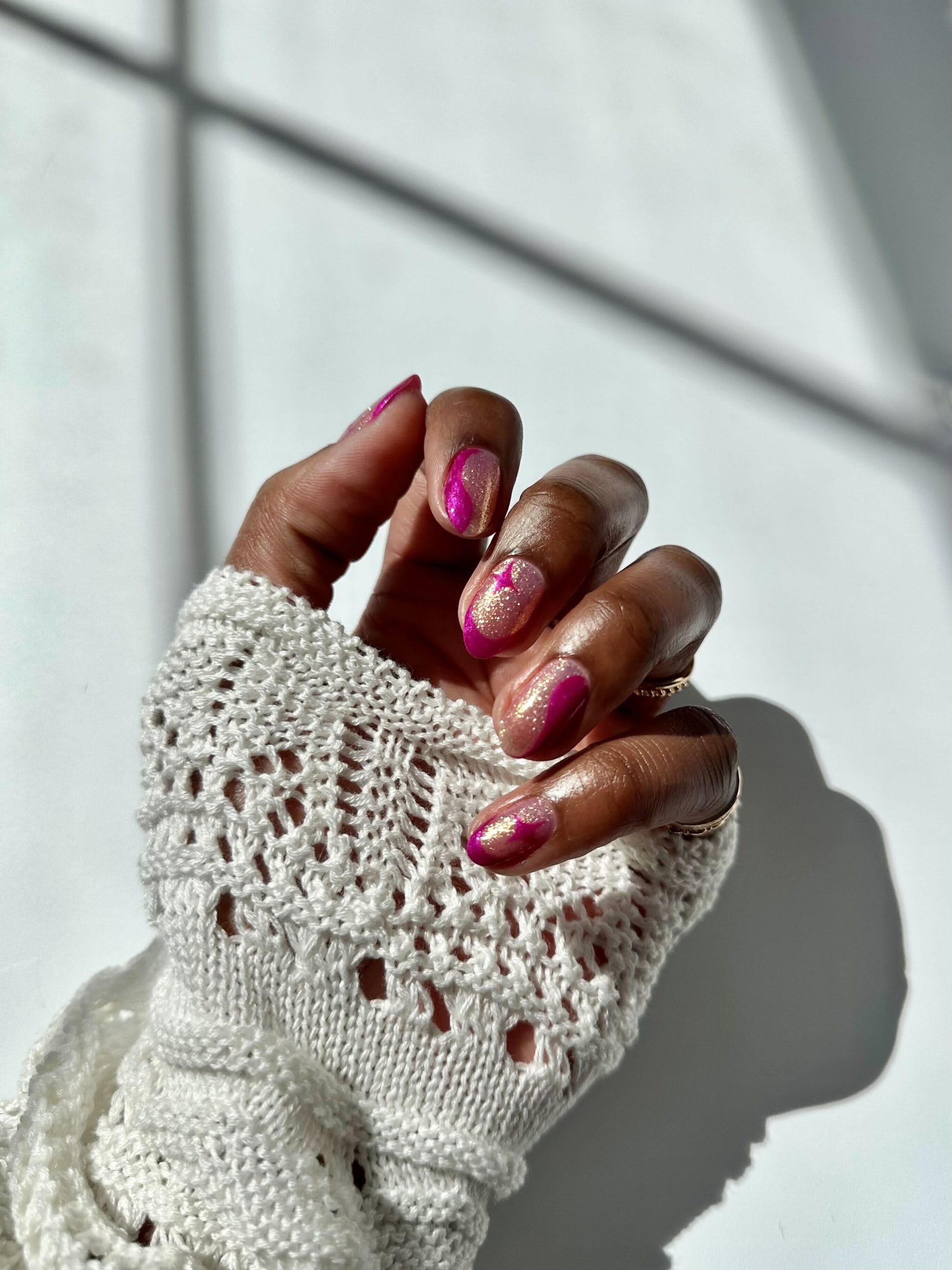 metallic nail design