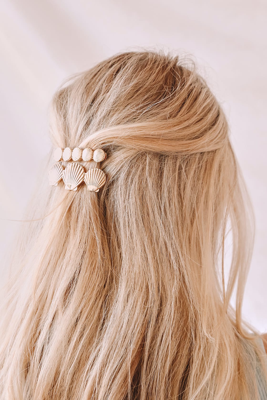 gold shell hair clip set