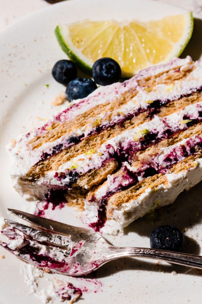 The Easiest Blueberry Lime Coconut Icebox Cake Recipe