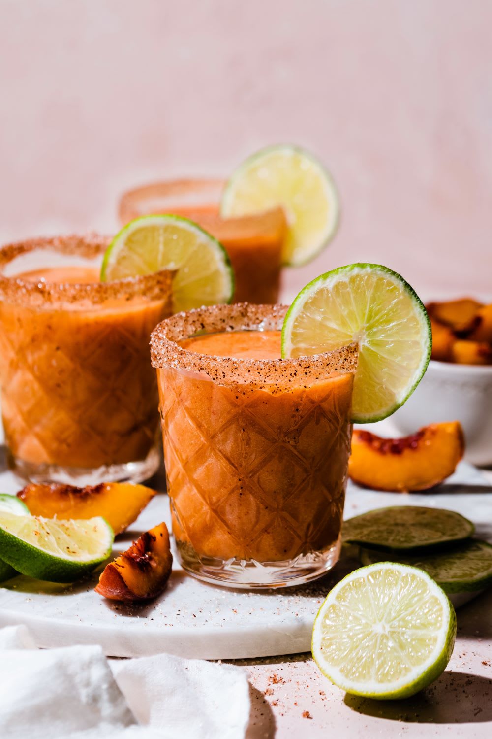 Peach Frozen Margarita With Spicy Rims Recipe Fashion Blog