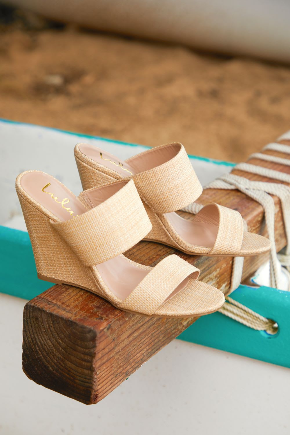 SANDALIAS CUÑA BIAVA RAFIA NATURAL