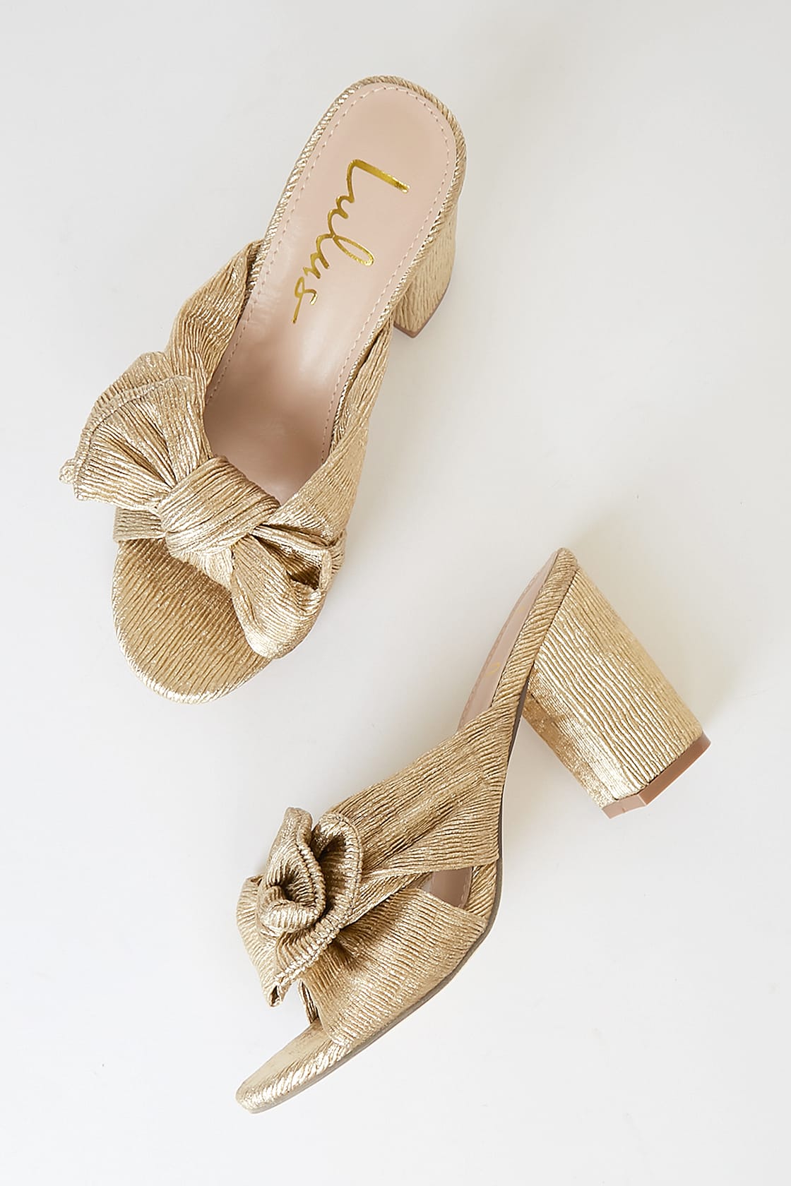 gold knotted bow sandals