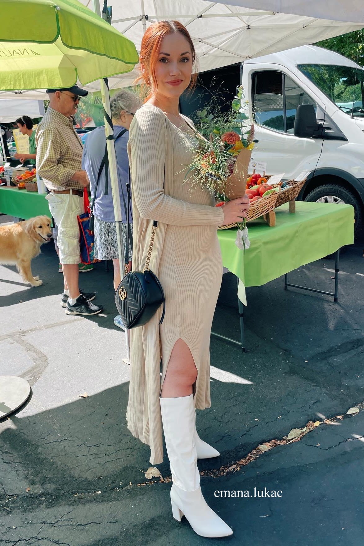 sweater dress with boots