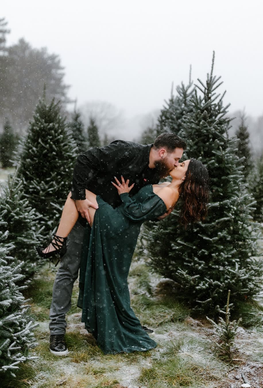 green off the shoulder maxi dress