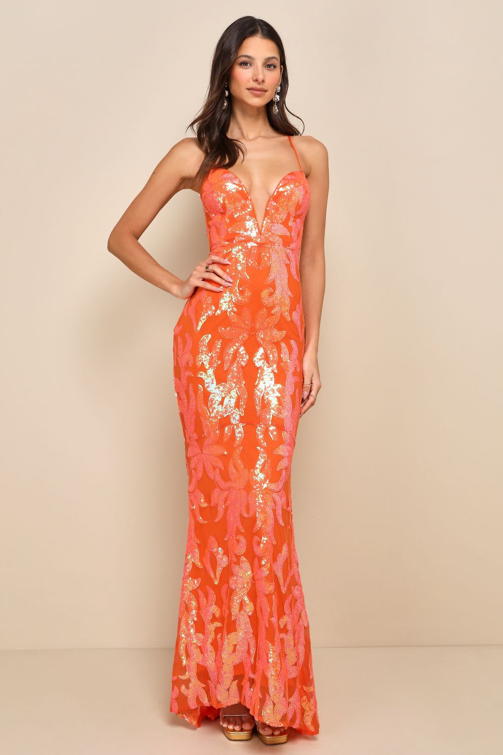 iridescent sequin maxi dress