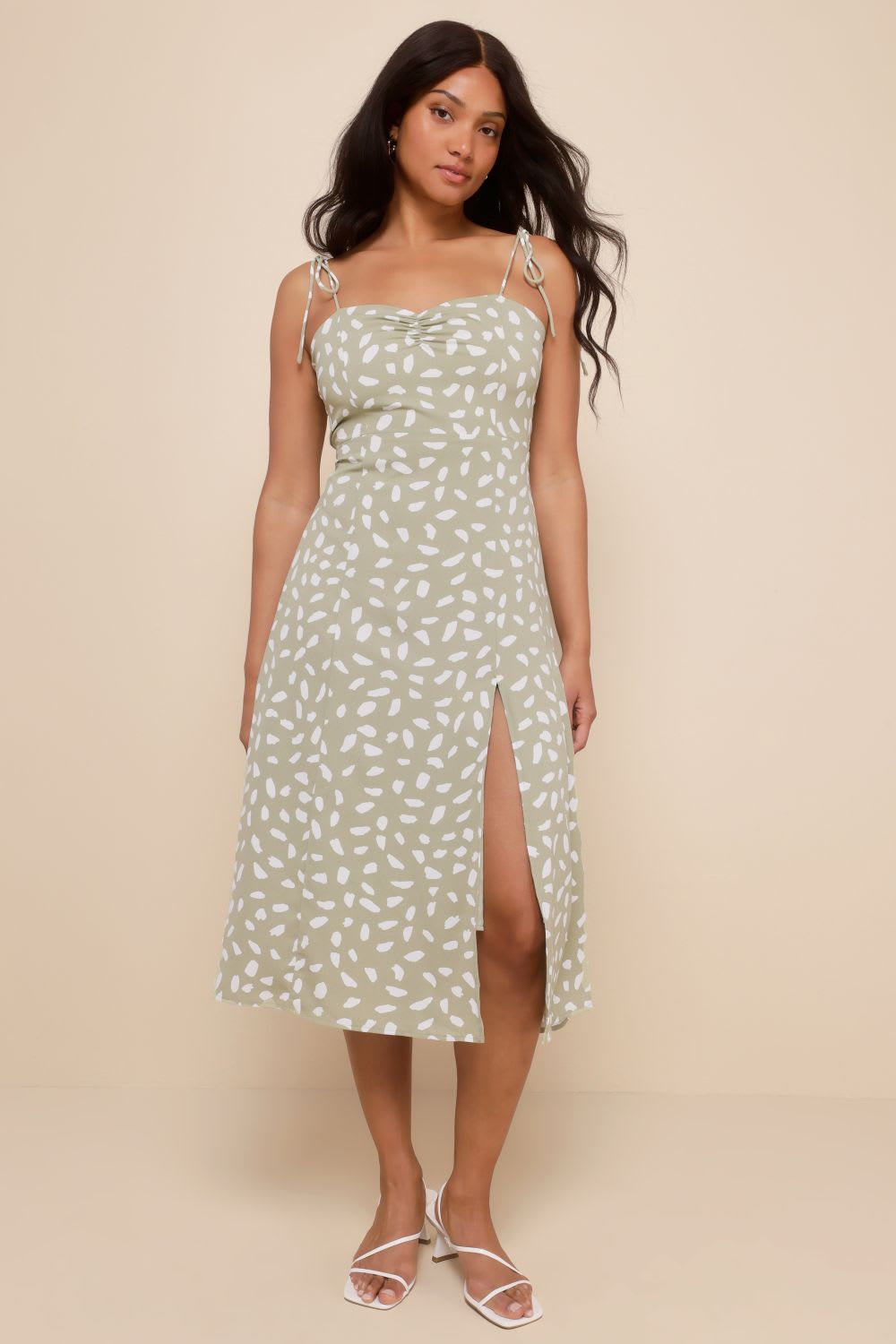 tie strap midi dress
