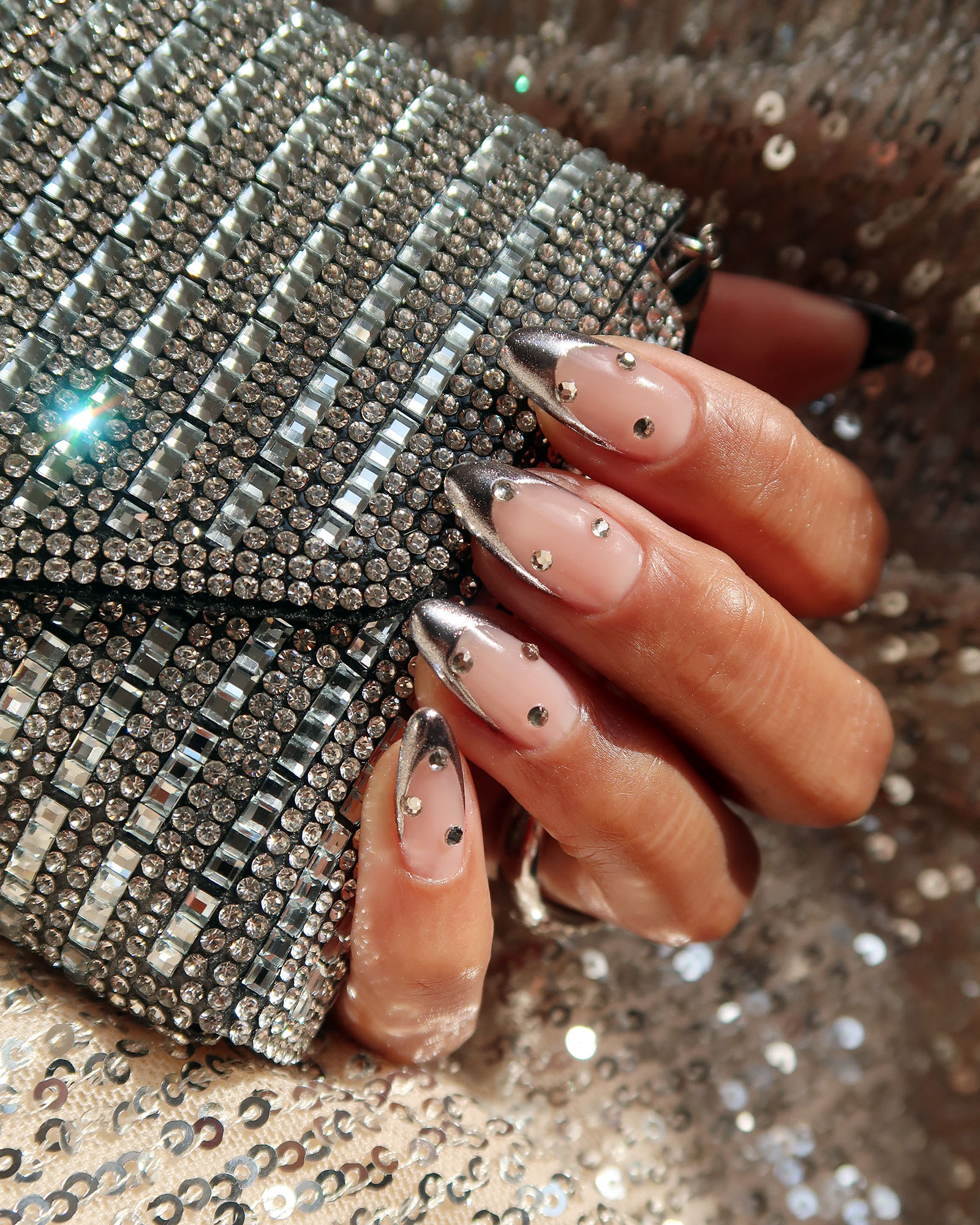 Get Holiday Glamour With Silver Chrome French Tip Nails -  Fashion  Blog