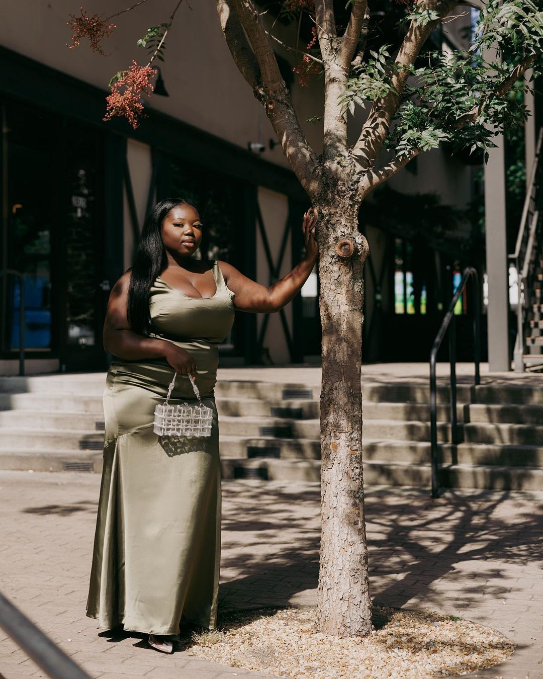 Seaside Holiday Satin Unique Print Knotted Scarf Top and Elastic Waist Loose Maxi Skirt Set