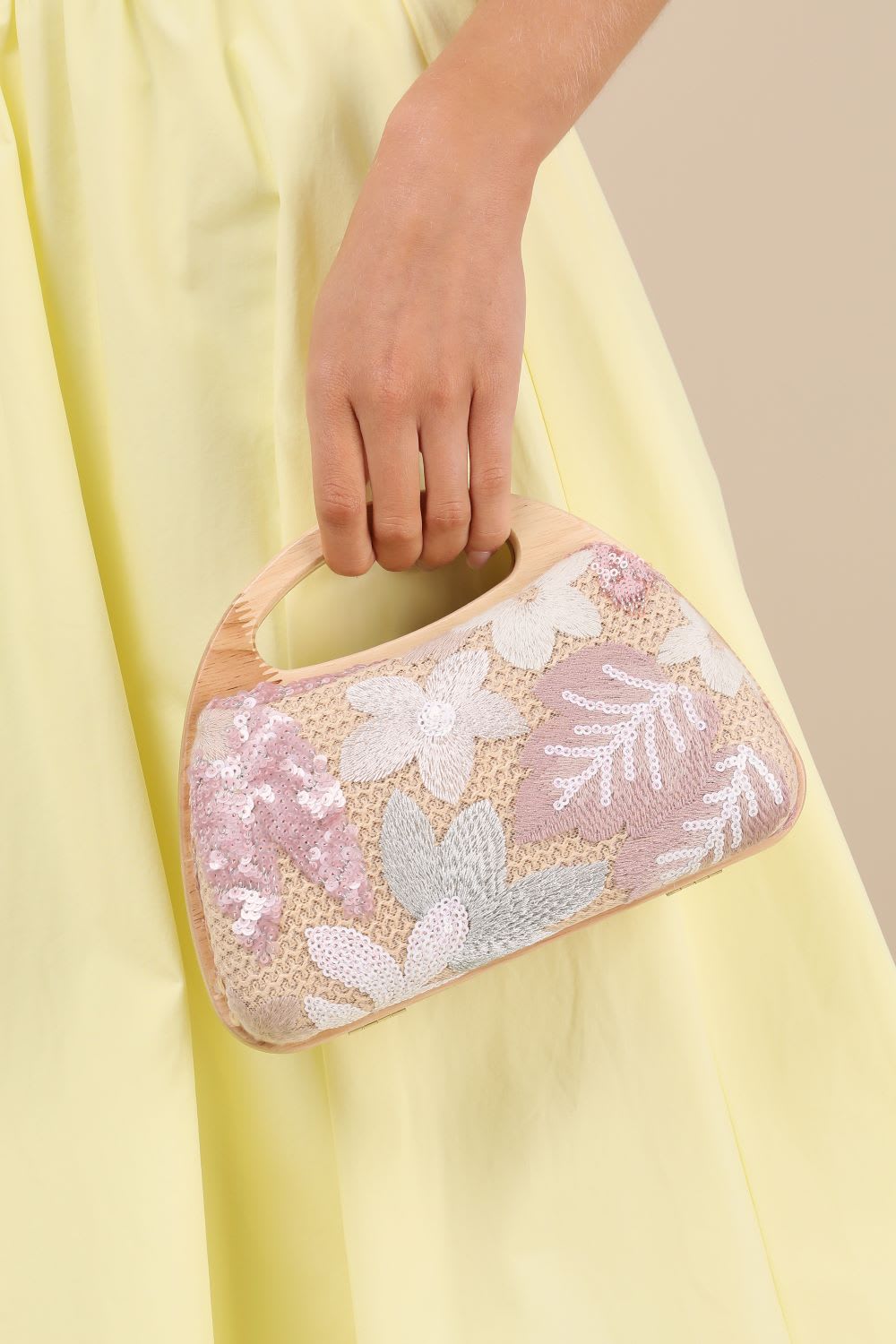 raffia sequin clutch