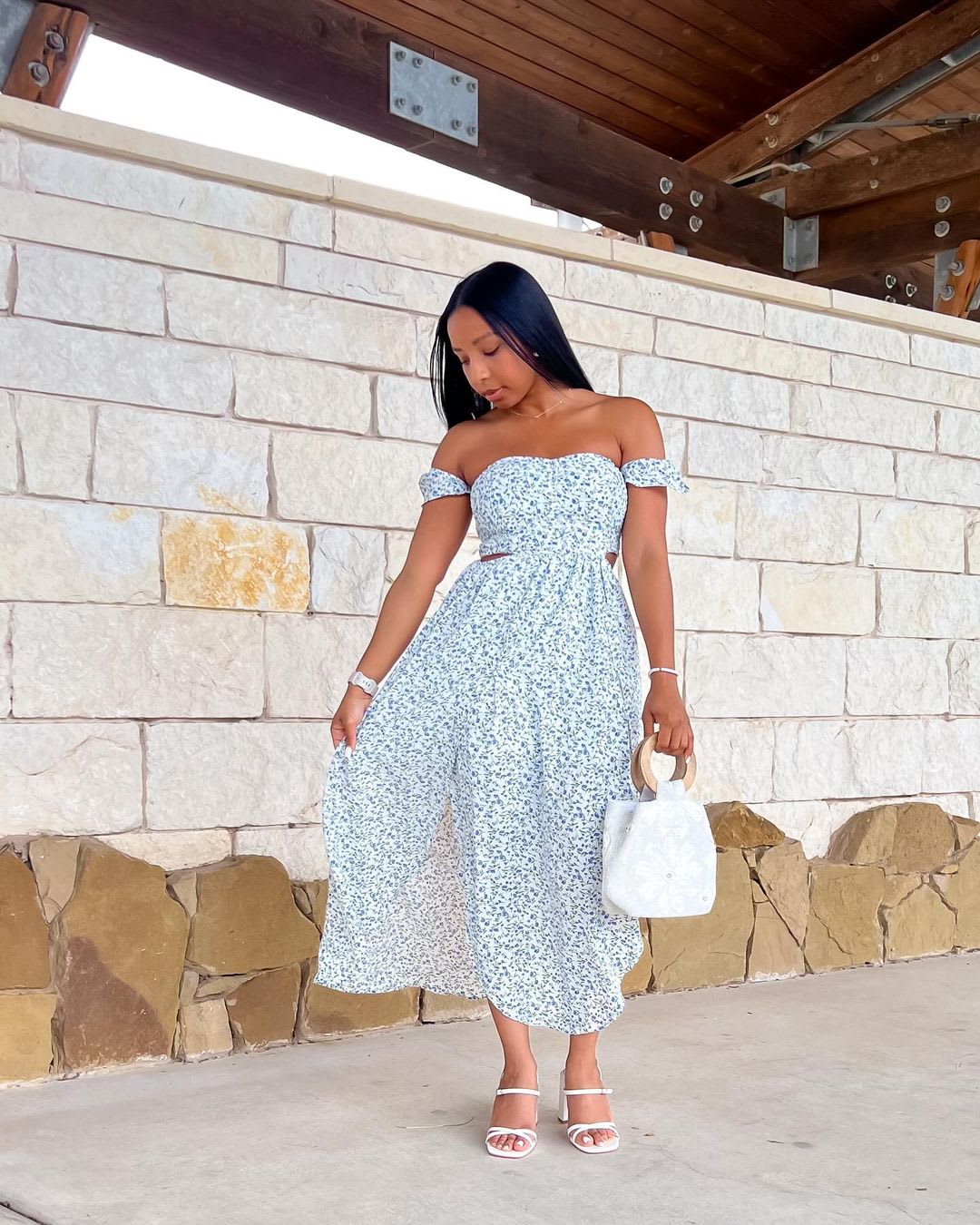 cutout floral sundress