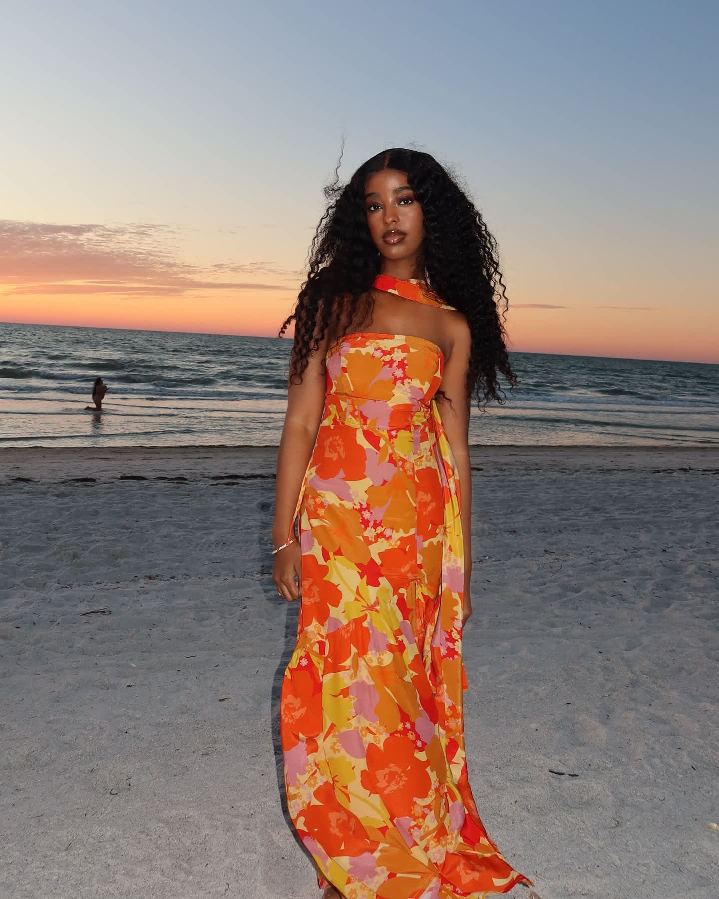 floral scarf dress