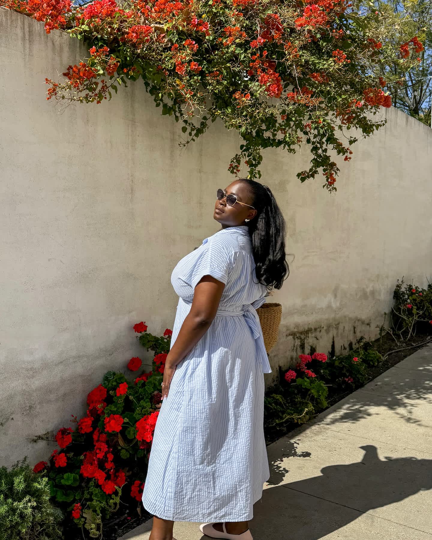 striped summer shirtdress