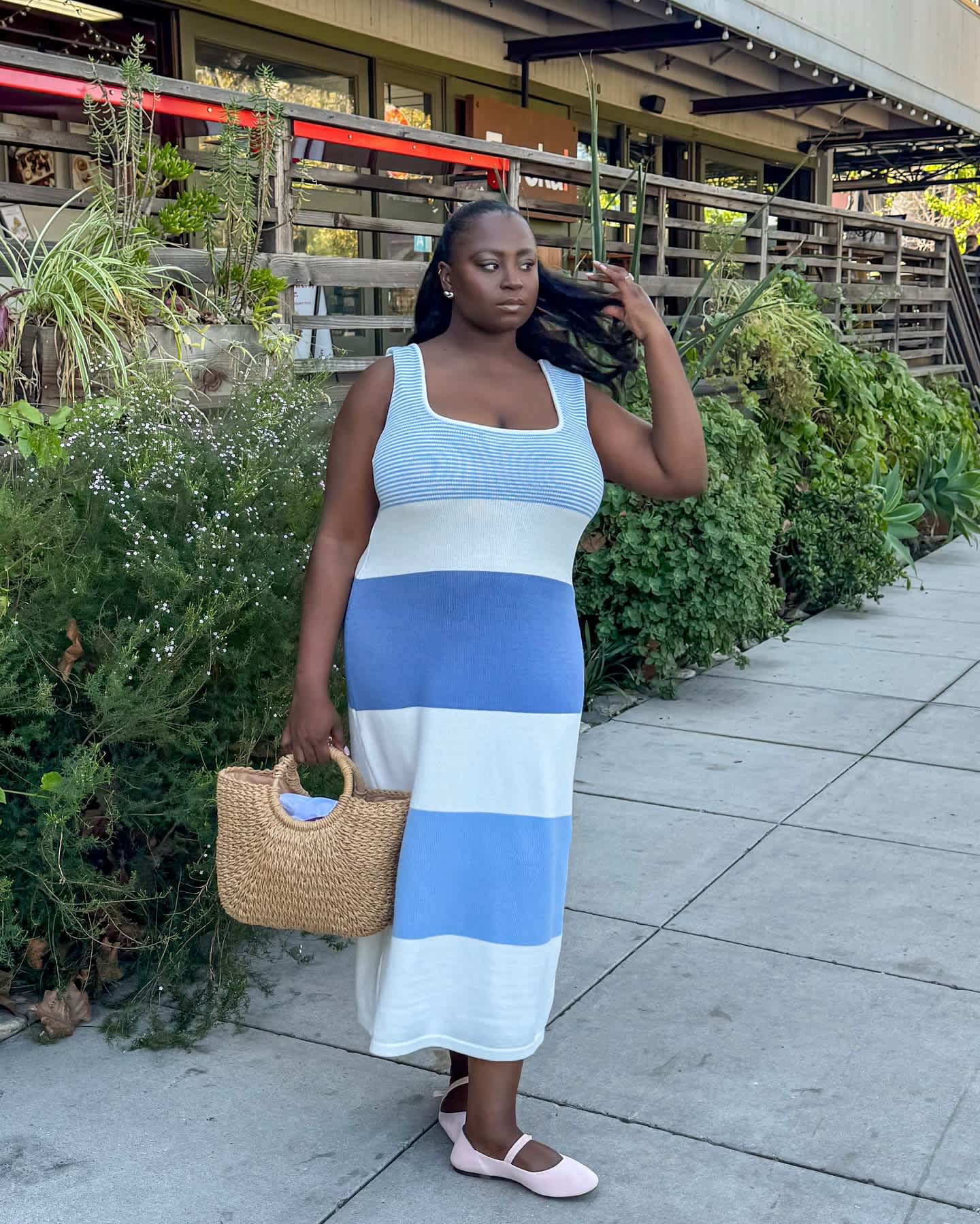 color block knit midi dress