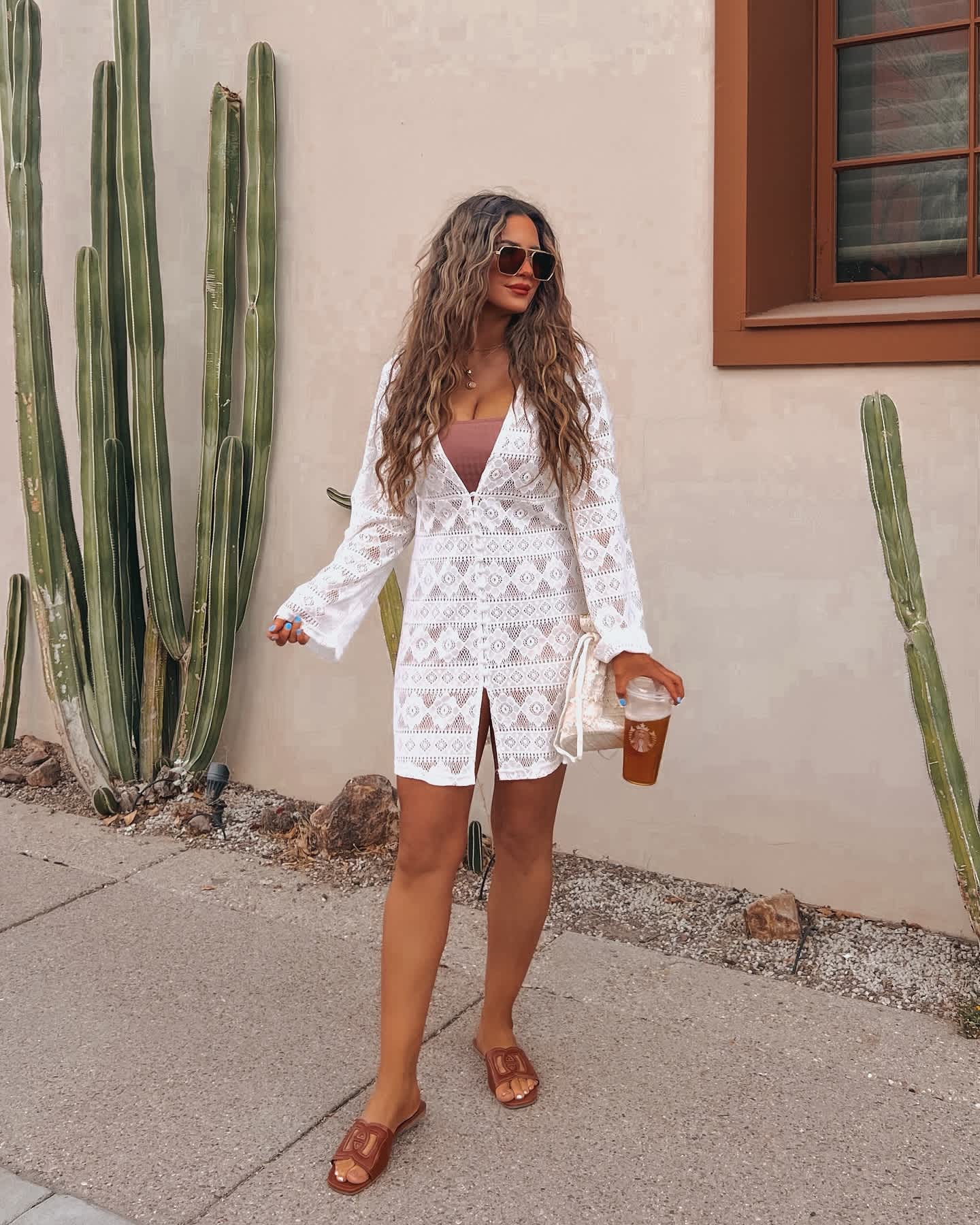 white lace cover up
