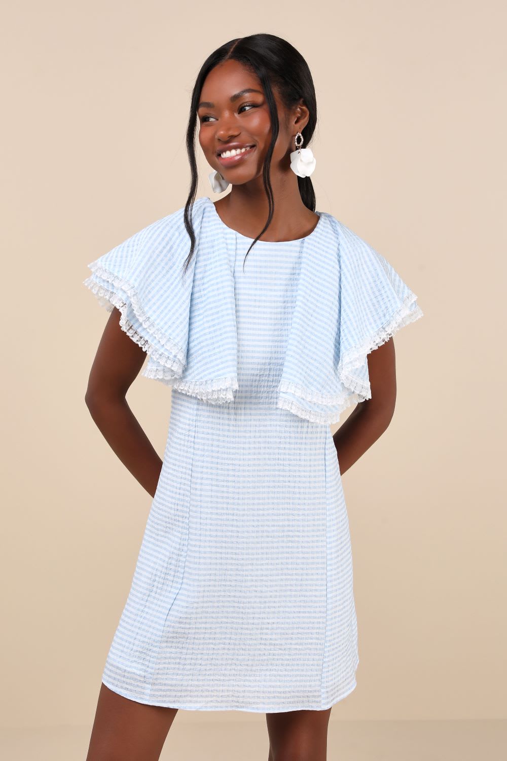 round neck gingham dress
