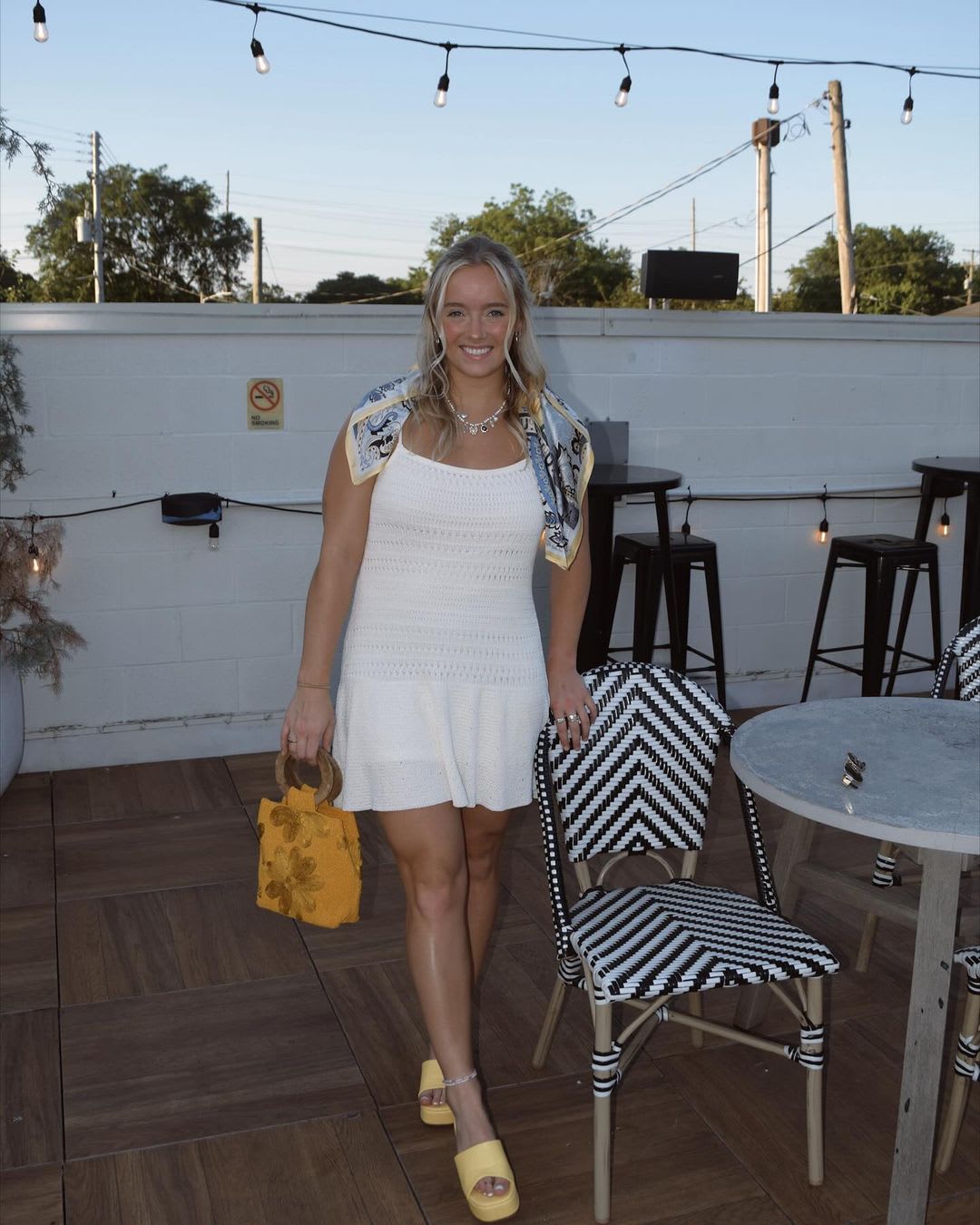 white sweater knit sleeveless mini dress