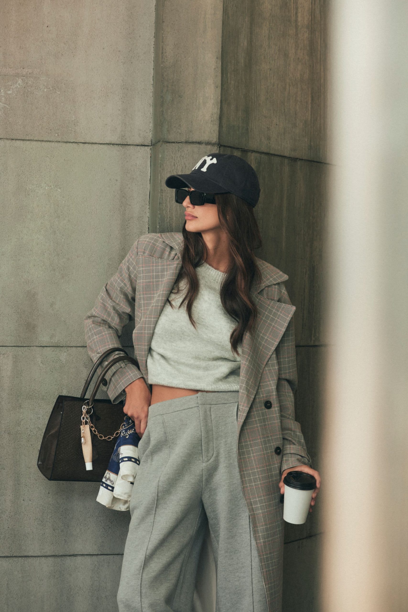 quiet luxury outfit grey