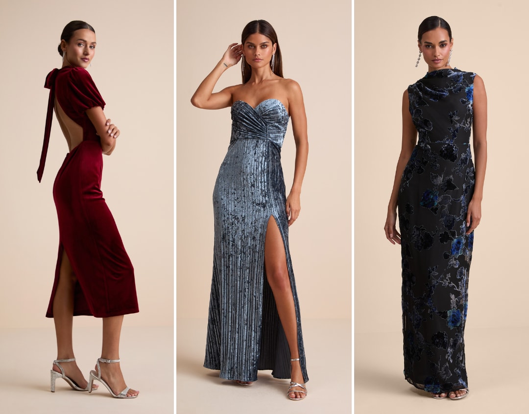 velvet wedding guest dresses