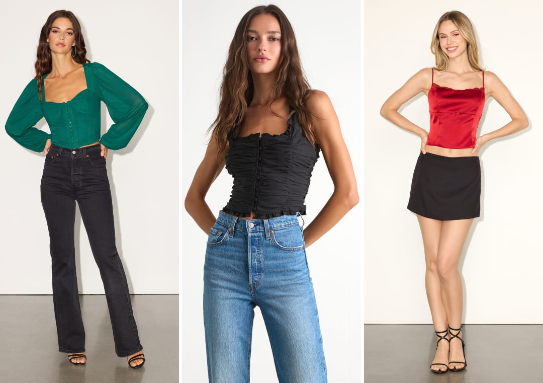 corset holiday party tops