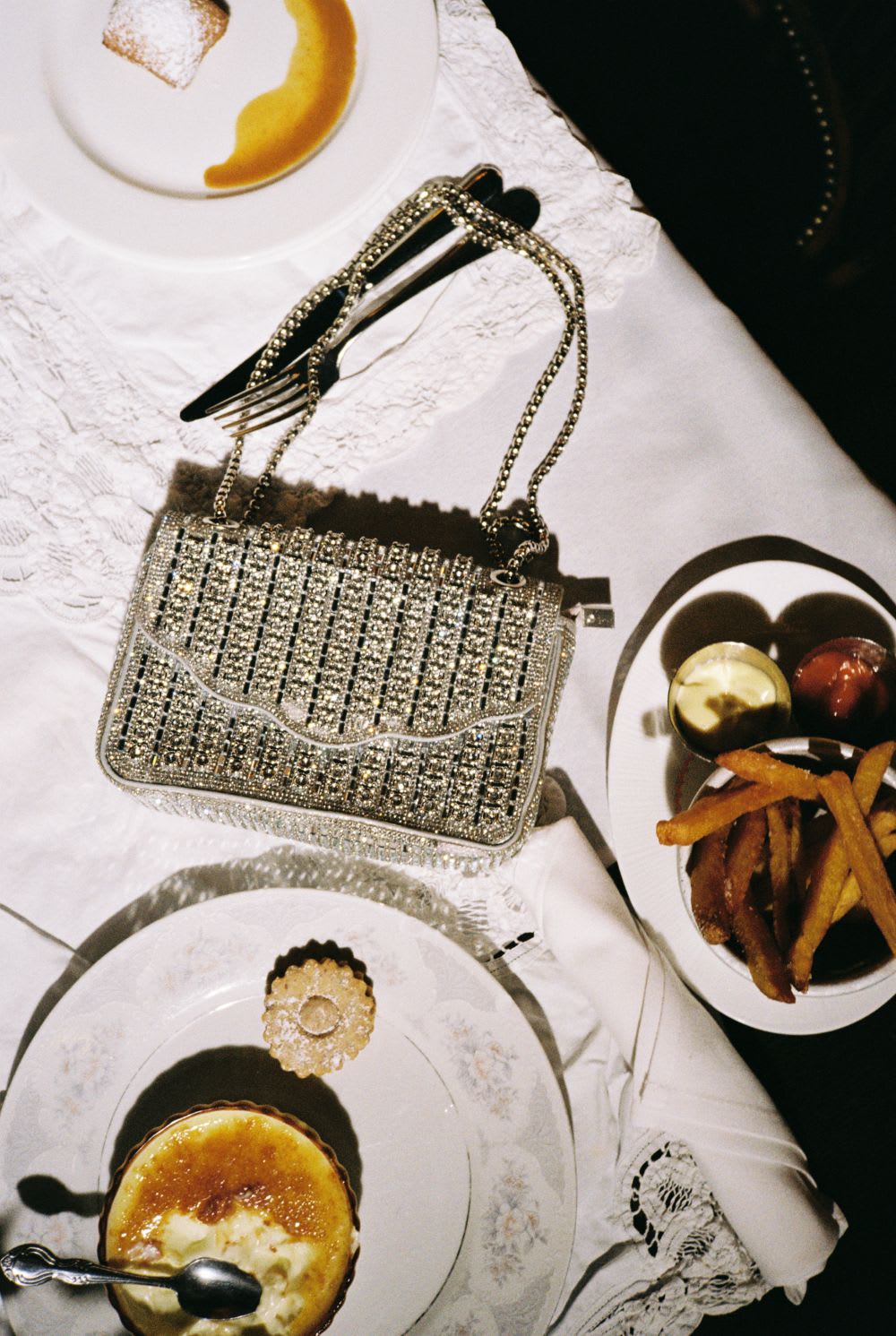 rhinestone silver bag