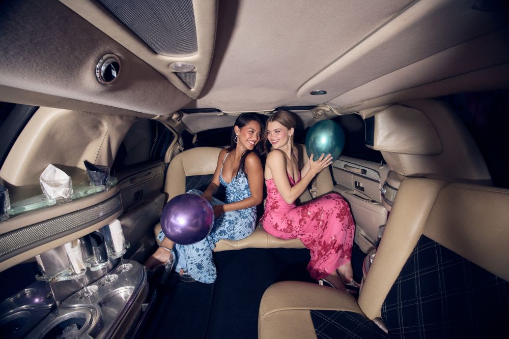 pink and blue prom dresses