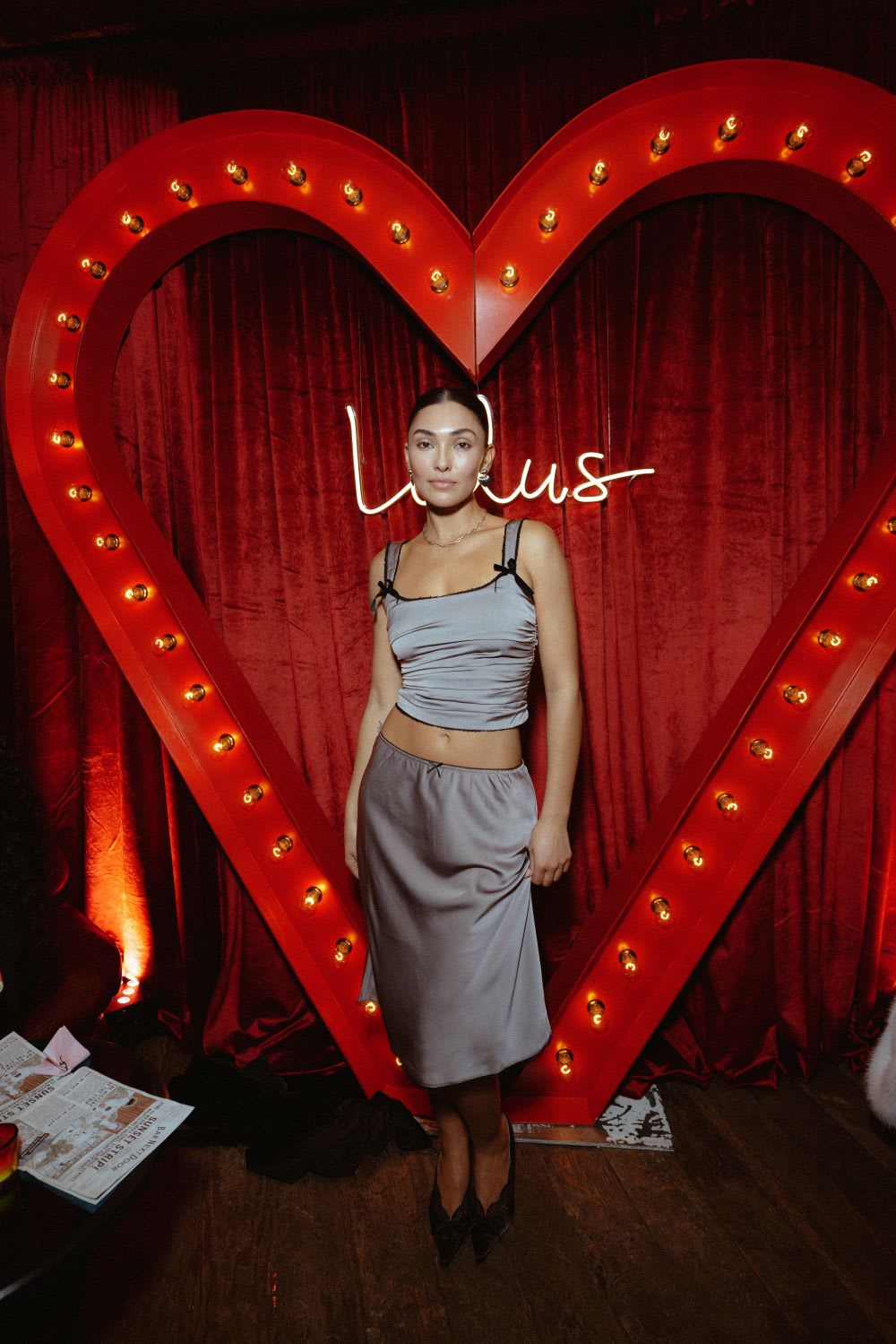 satin ruched two piece set