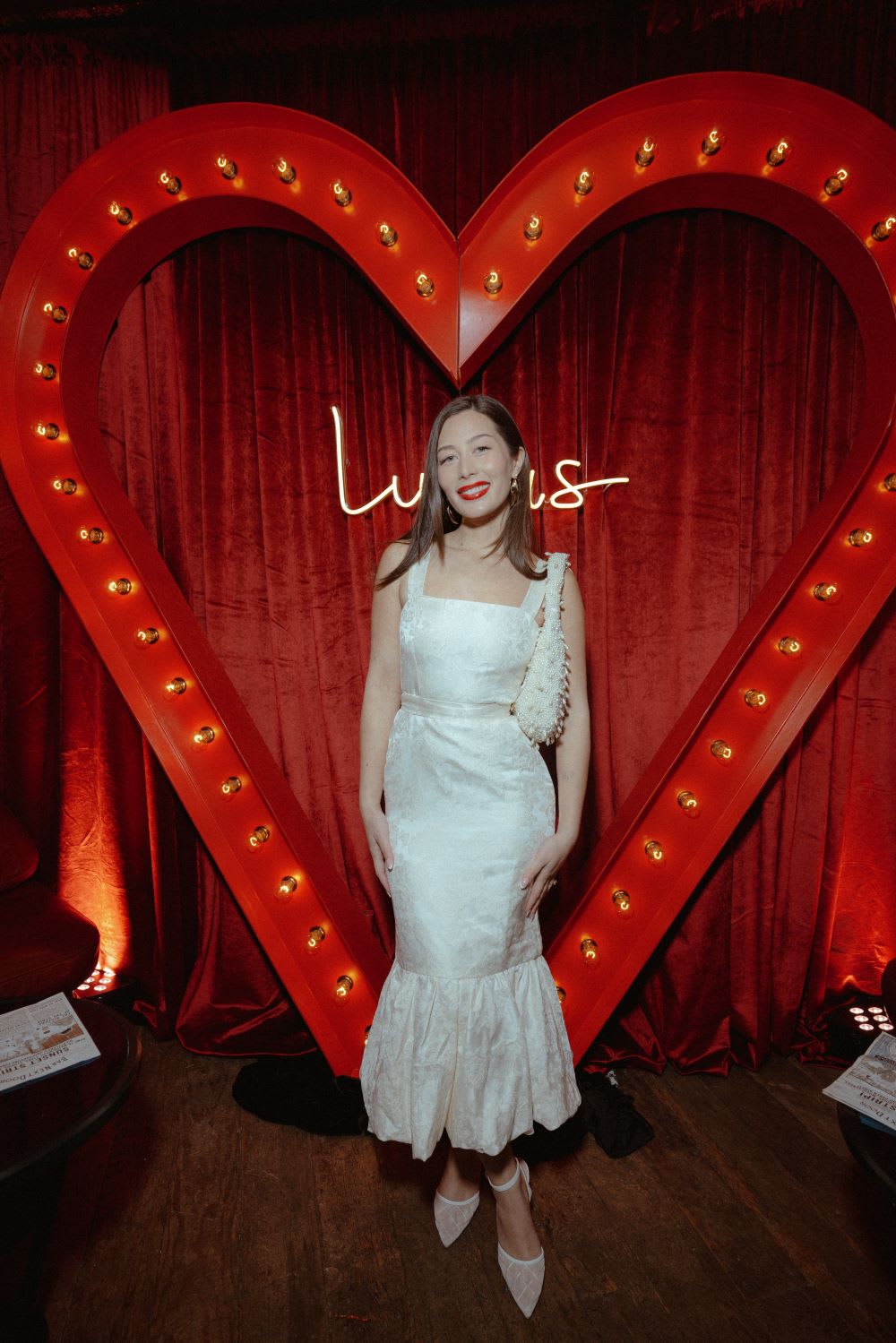 ivory galentines dress