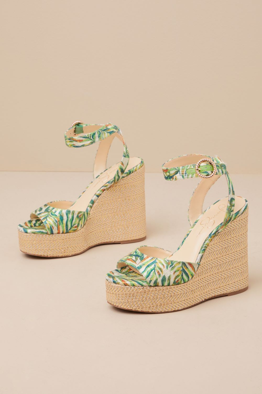 green espadrille wedges