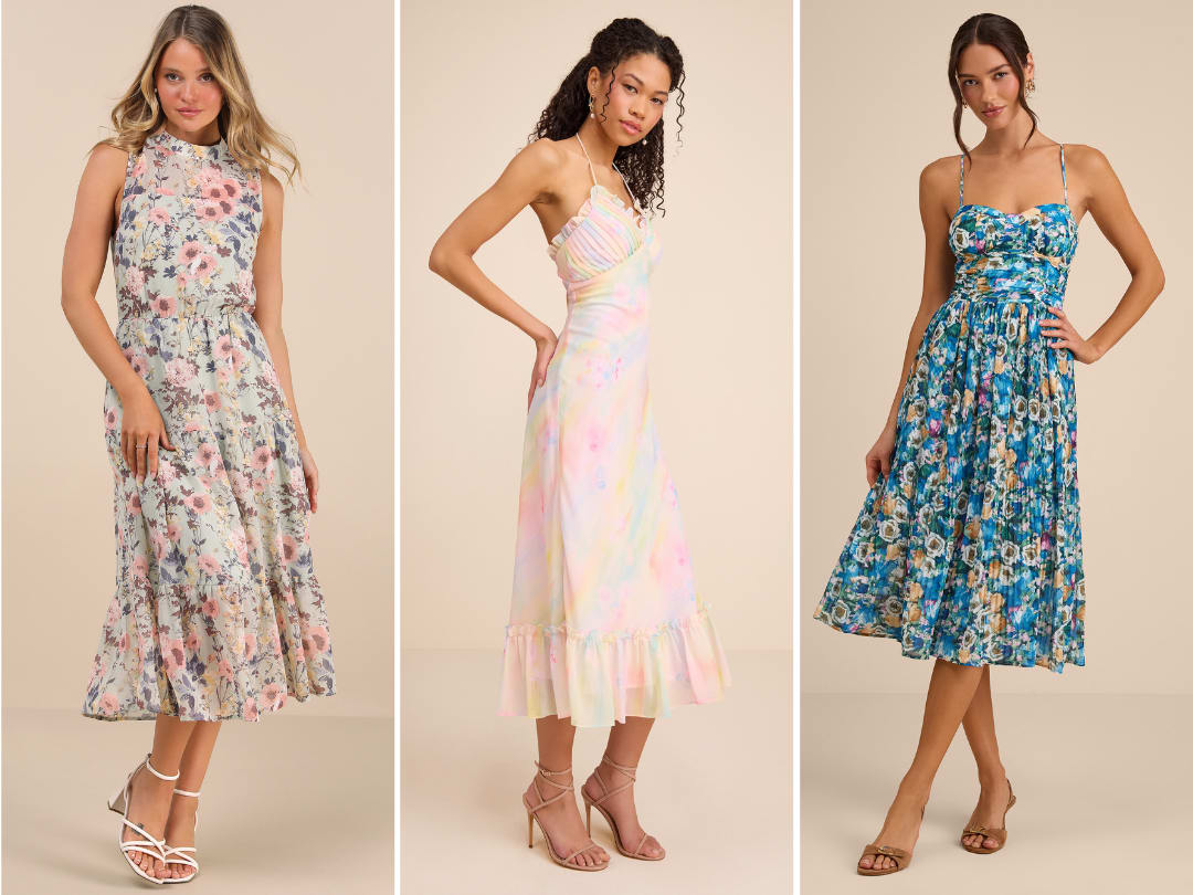 casual floral wedding guest dresses