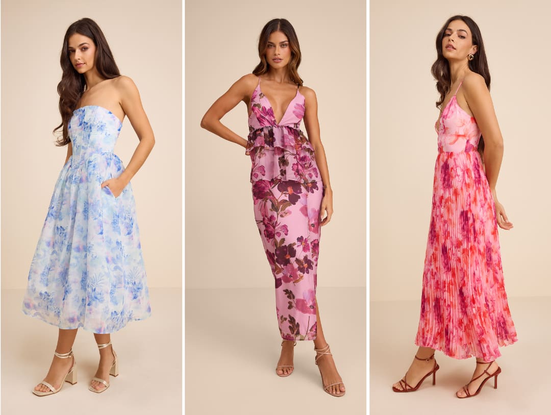 floral cocktail dresses for weddings