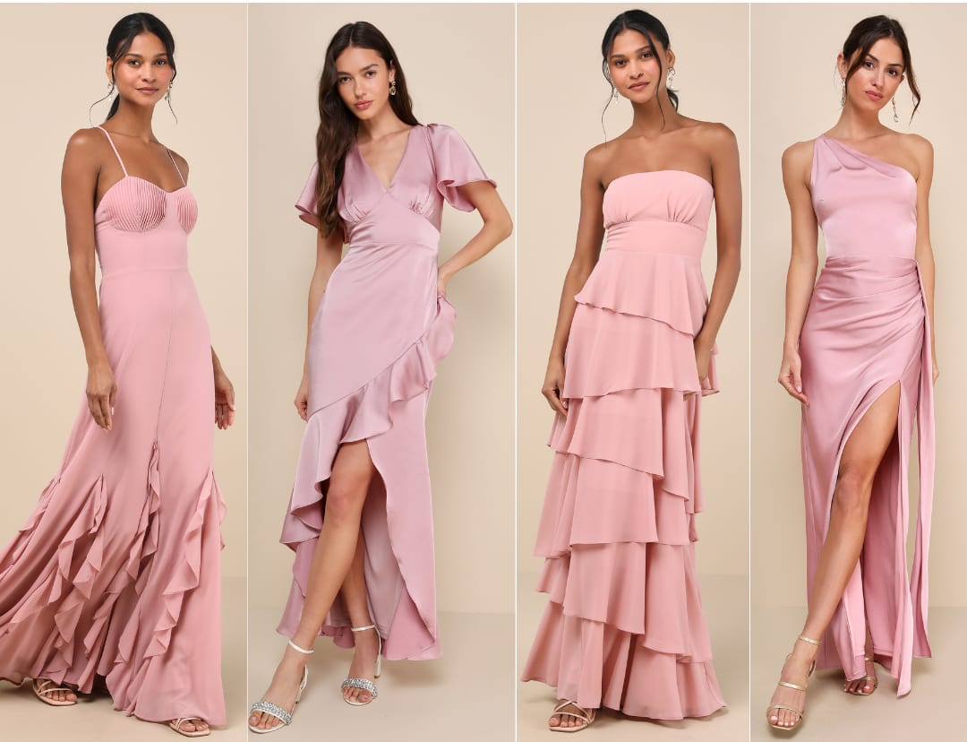 medium pink bridesmaid dresses