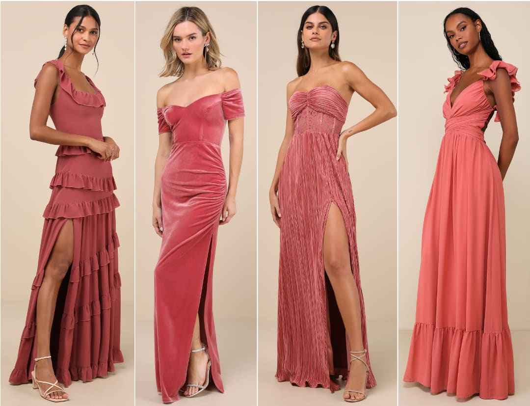 dark pink bridesmaid dresses