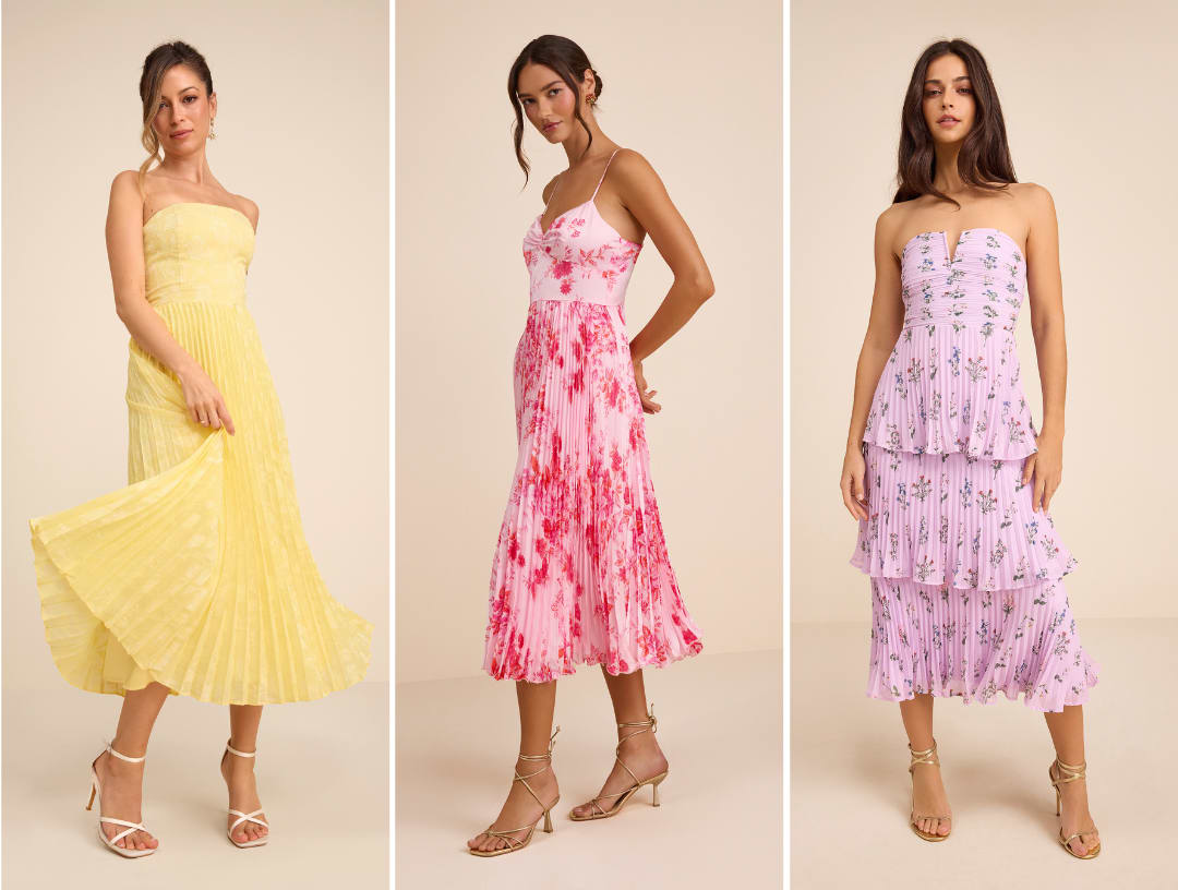 pleated spring cocktail dresses