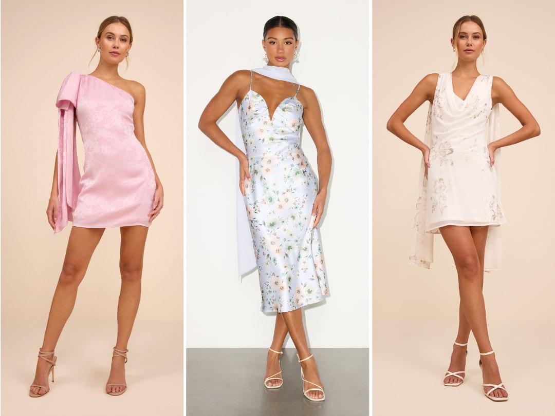 scarf and sash cocktail dresses