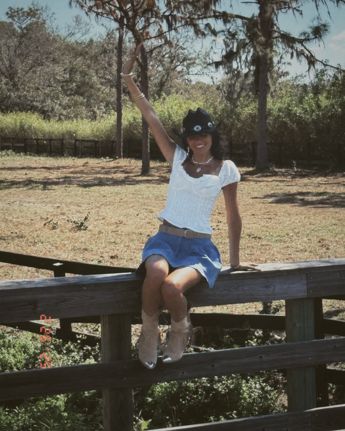 denim paneled mini skirt