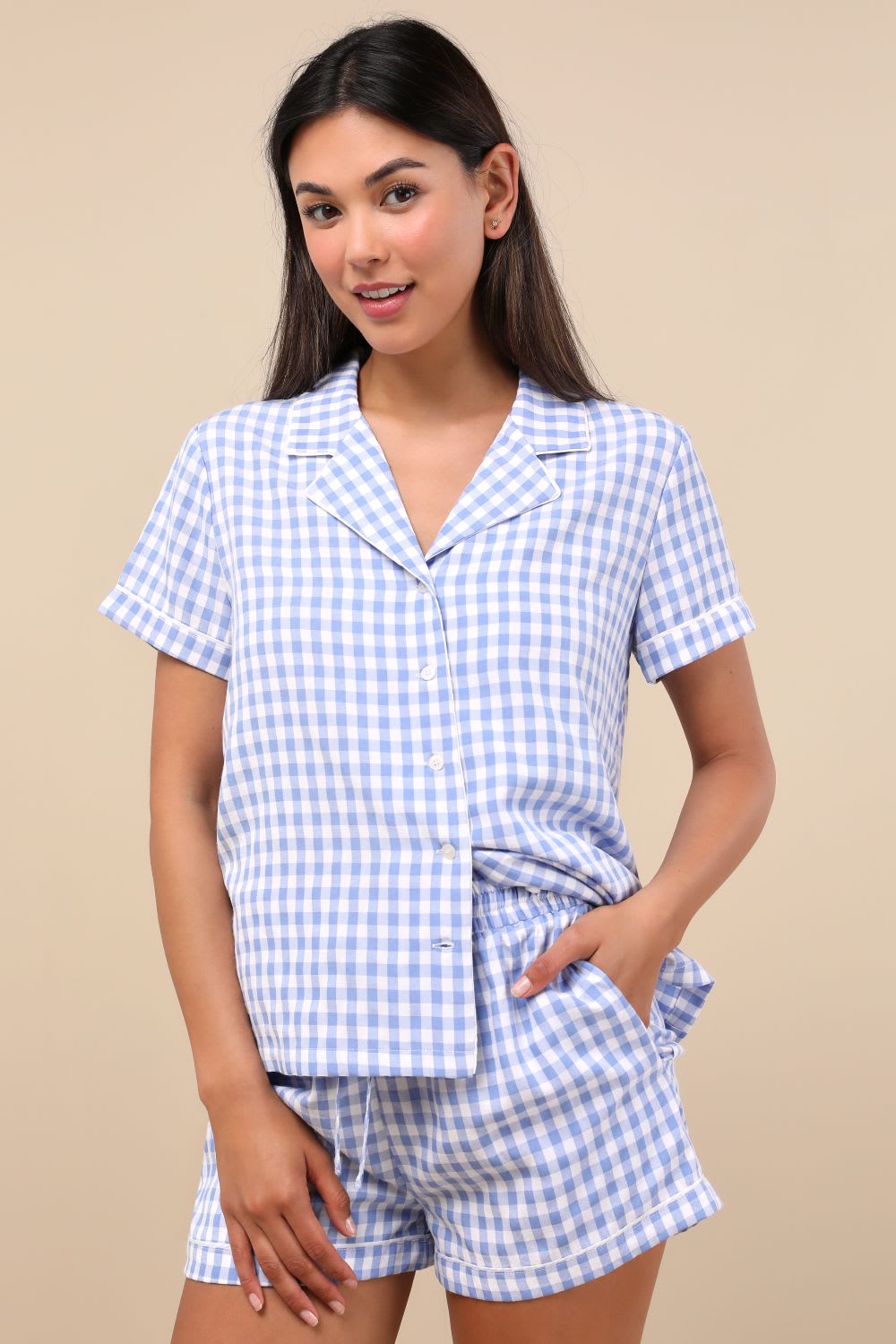 gingham bridesmaid pajamas