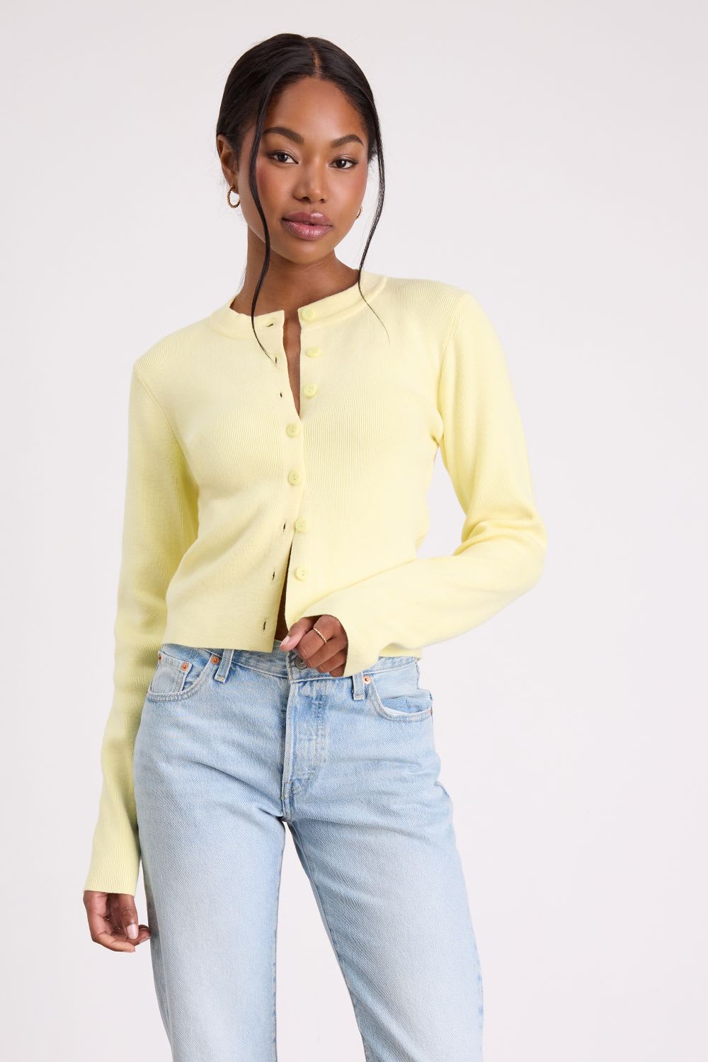 yellow cardigan for rush