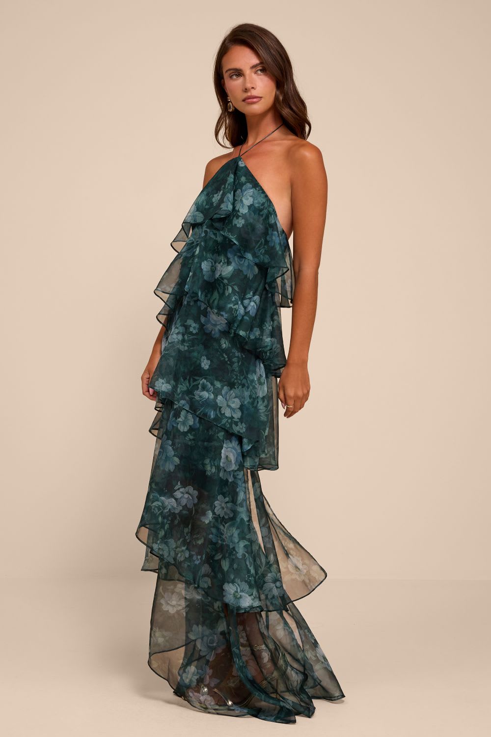 tiered floral maxi dress