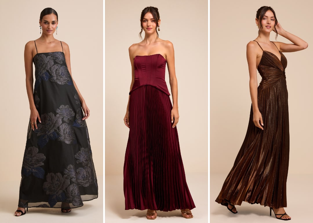 fall black tie wedding guest dresses