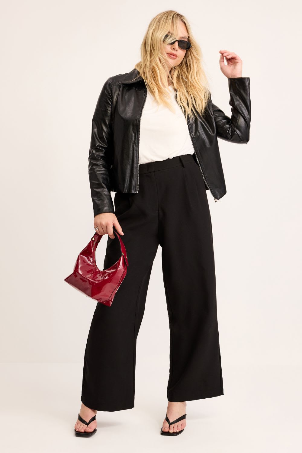 leather jacket and trousers
