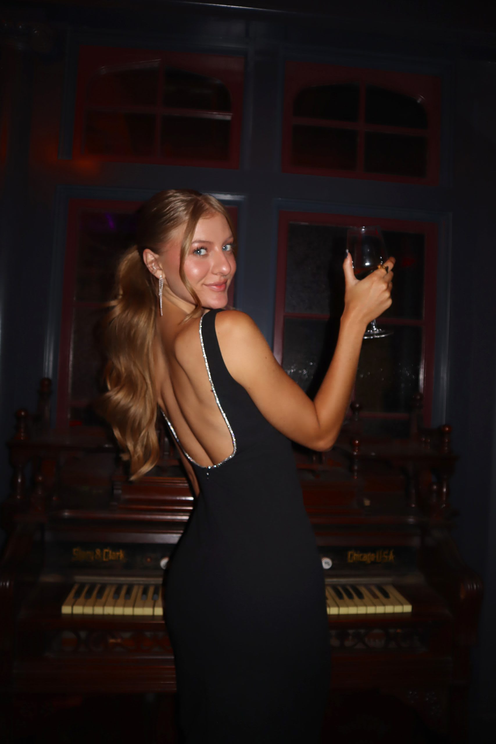 low back holiday dress