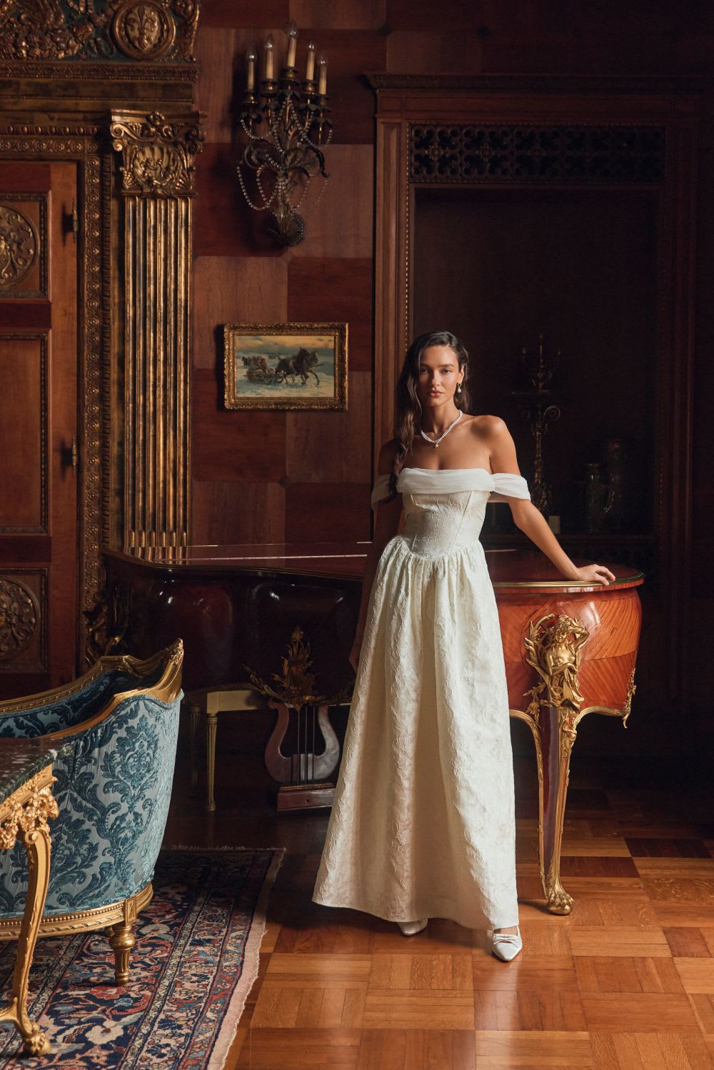 jacquard corset wedding gown