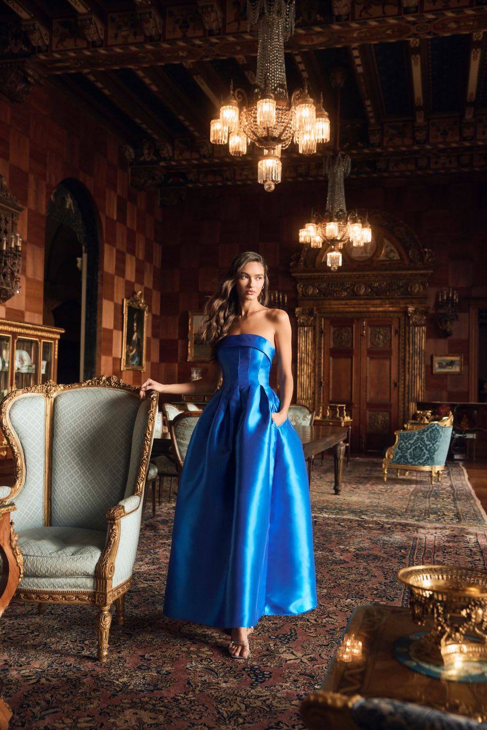bright blue bridesmaid dress