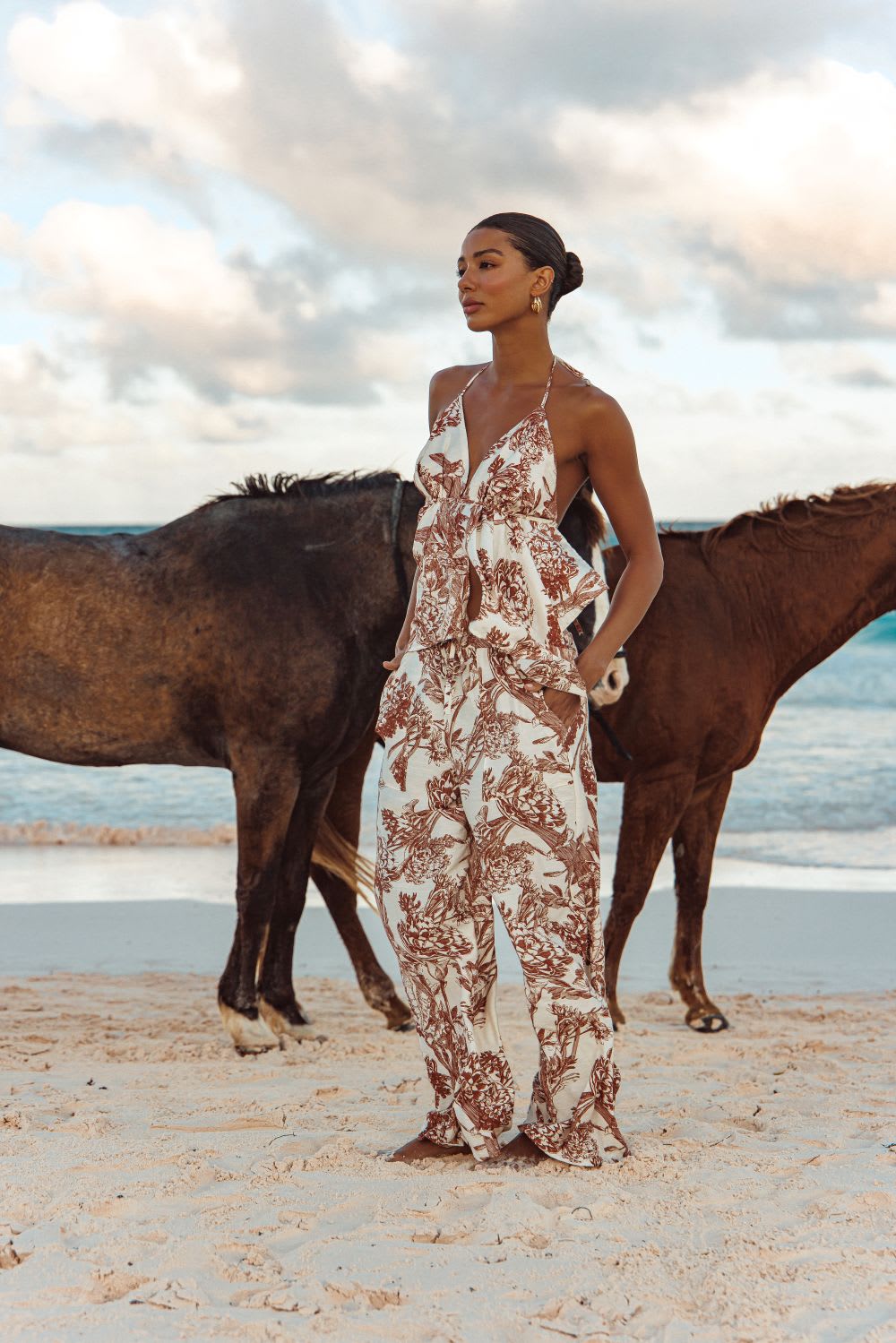 floral two piece jumpsuit