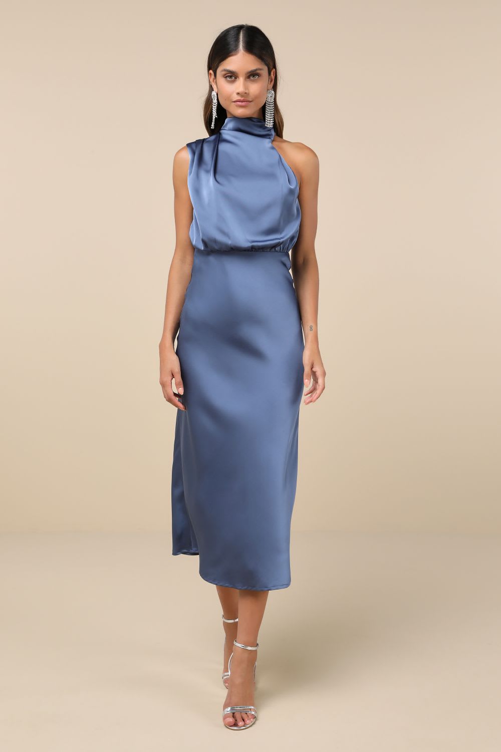 satin cocktail dress
