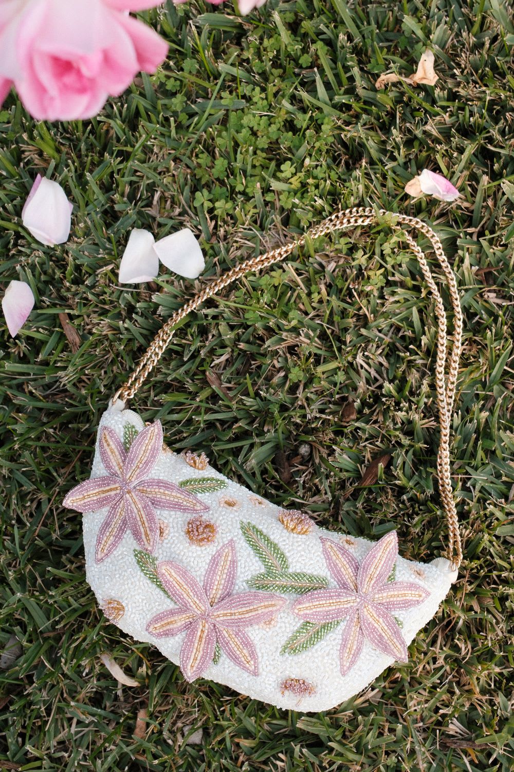 floral beaded bag