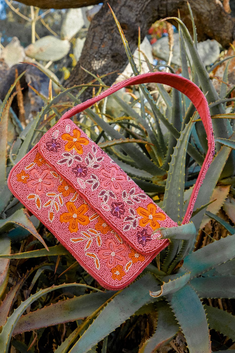 multi beaded shoulder bag
