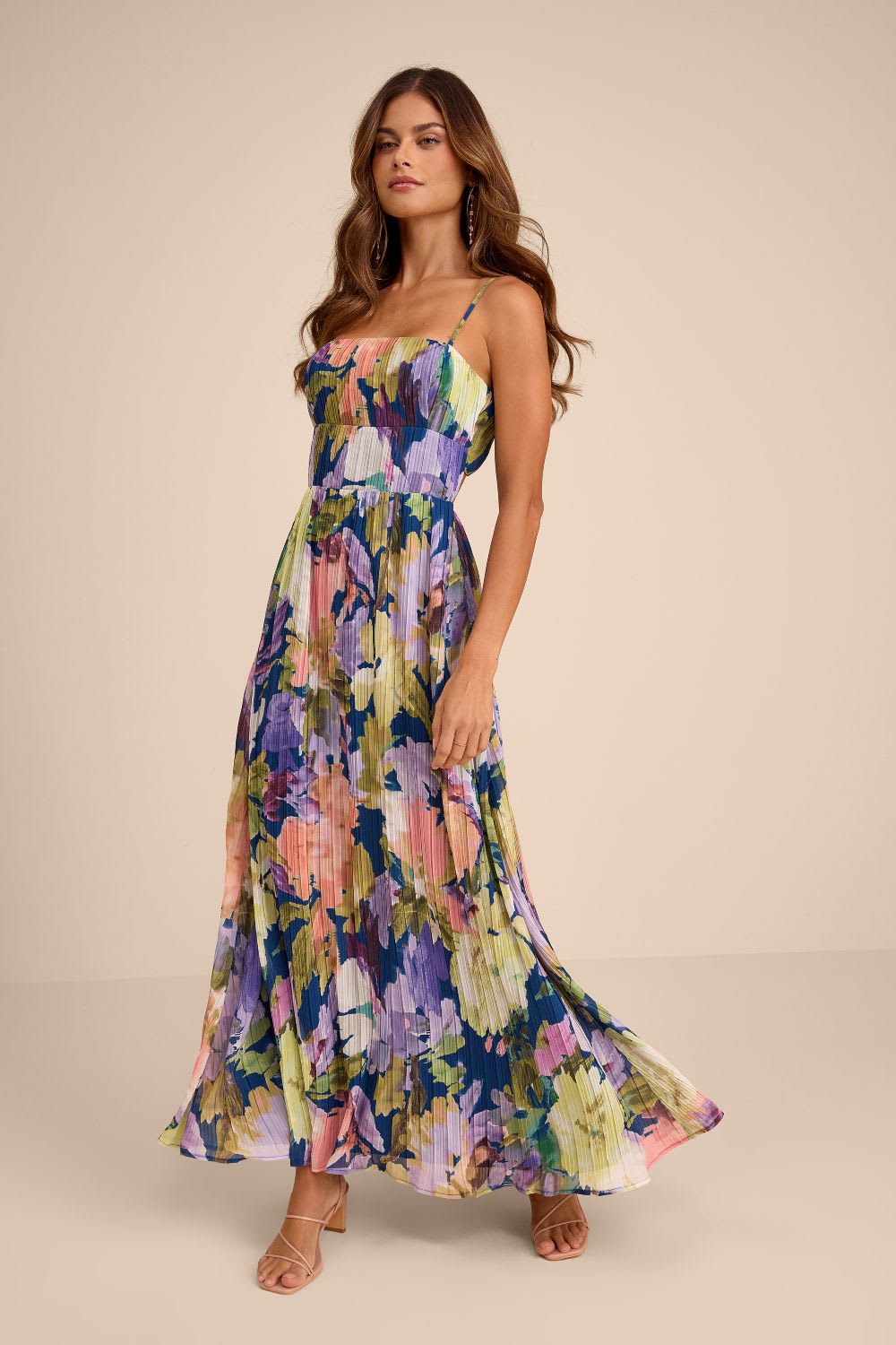 floral pelated maxi dress