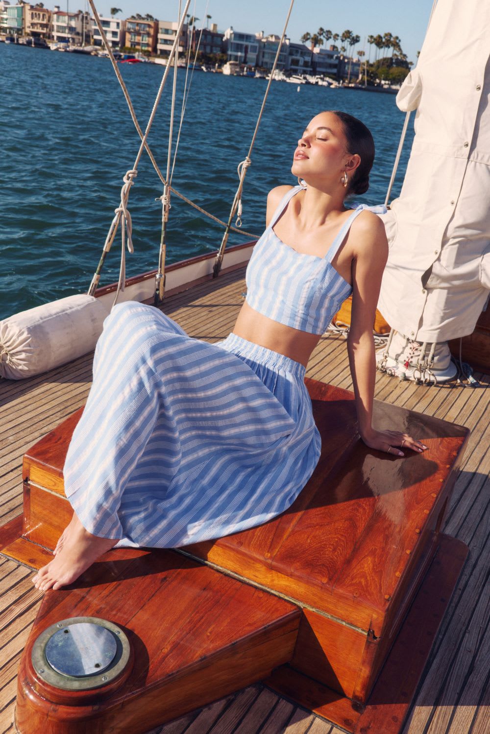striped two piece dress