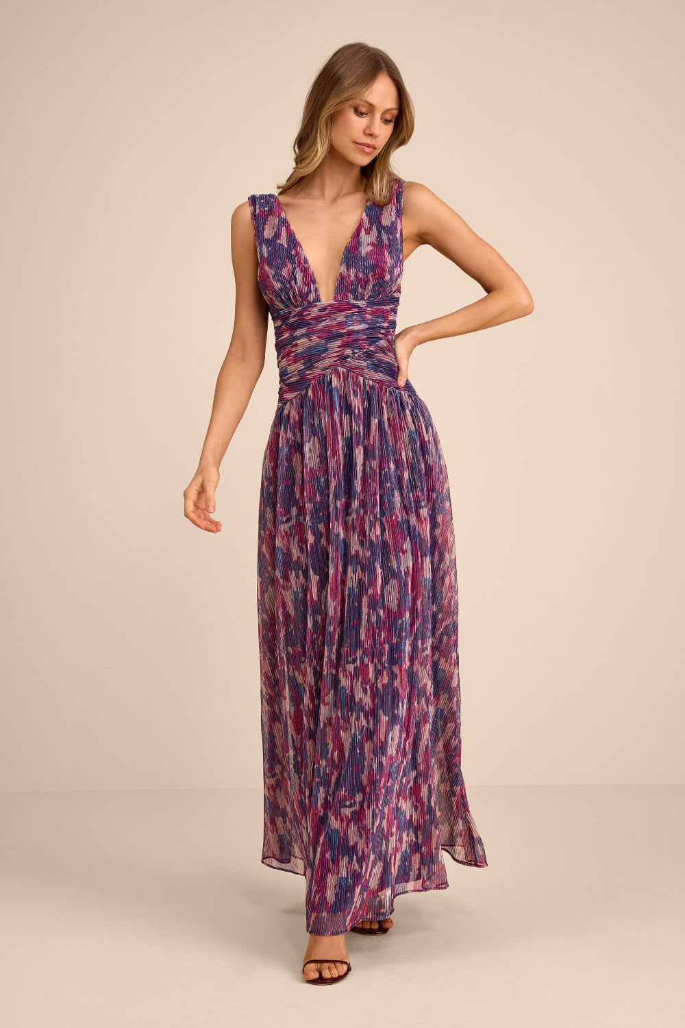 purple lurex gown